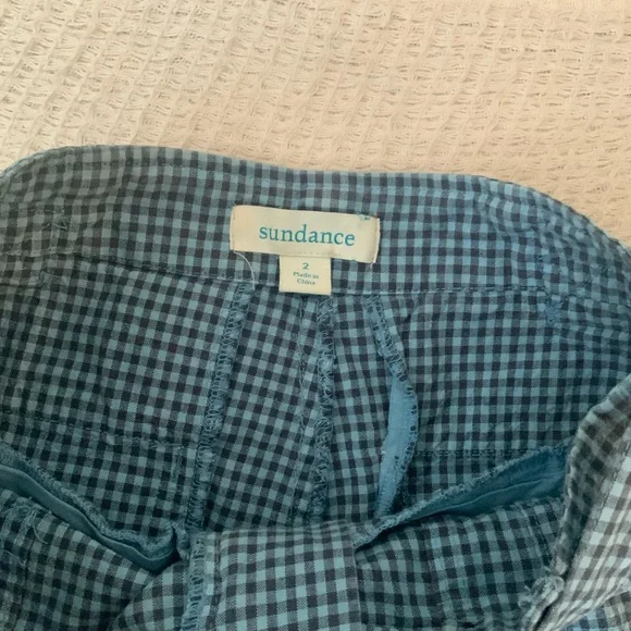 Sundance 10 Life Of Dreams Pants Trousers Checkered Plaid Blue Peasant Cottage 2 - Picture 6 of 10